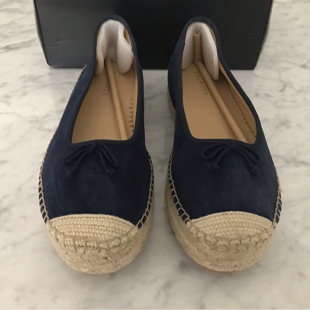 *NIB* Talbots Ballet Flats Espadrilles Navy & Tan - Size 10